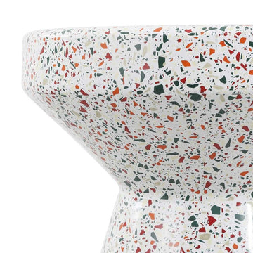 Xenia 17.75" Modern Bohemian Terrazzo Indoor/Outdoor Drum Accent Table - JONATHAN Y